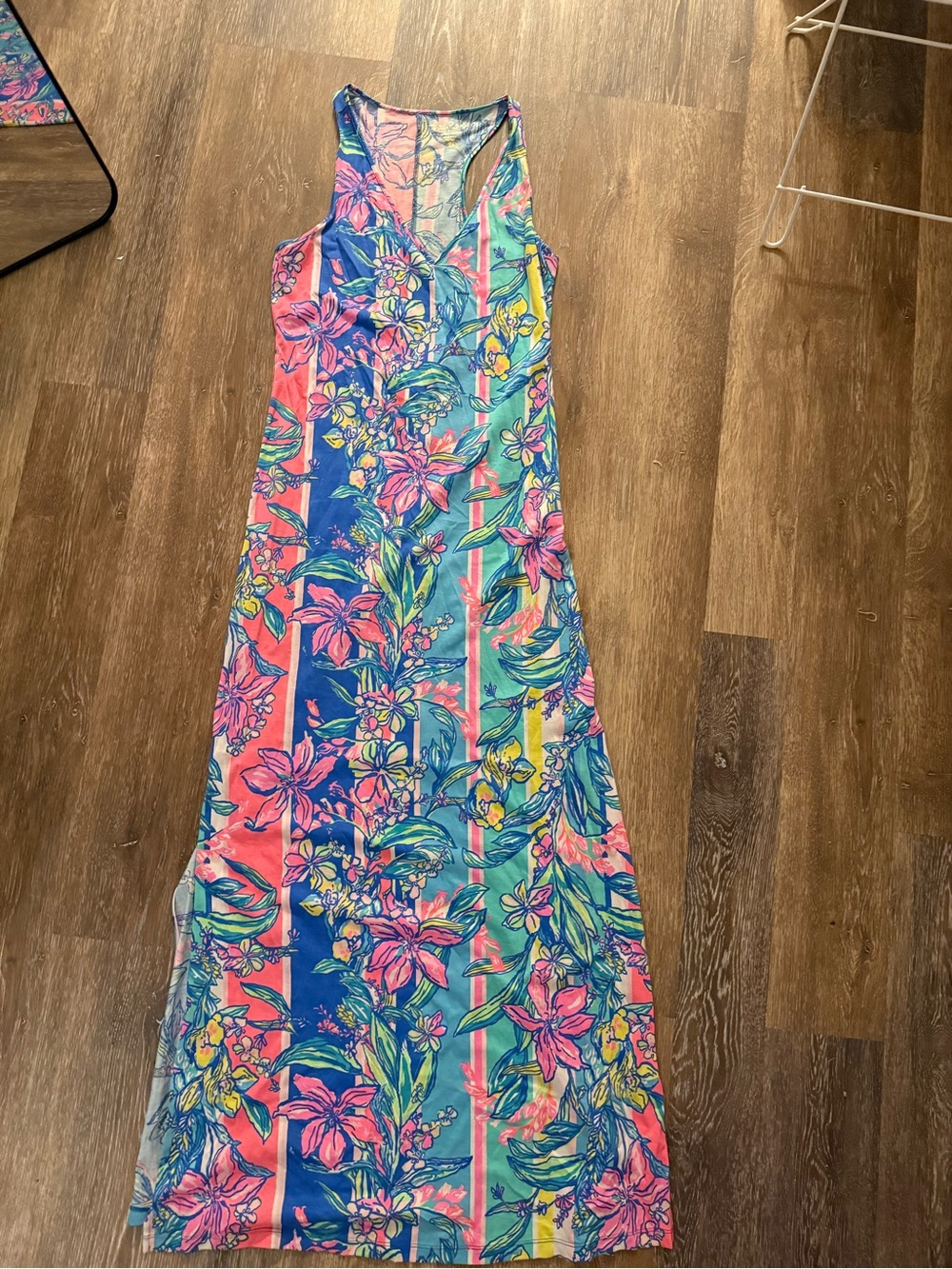 Lilly Pulitzer Pink Blue Green Floral Maxi Dress
